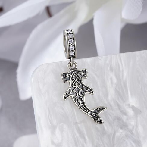Hammerhead Shark Charm for Bracelet 925 Sterling Silver Ocean Charms Hammerhead Shark Jewelry Gifts for Women in Saudi Arabia