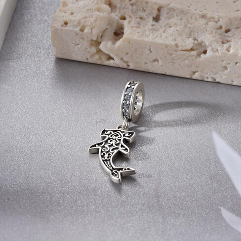 Hammerhead Shark Charm for Bracelet 925 Sterling Silver Ocean Charms Hammerhead Shark Jewelry Gifts for Women in Saudi Arabia