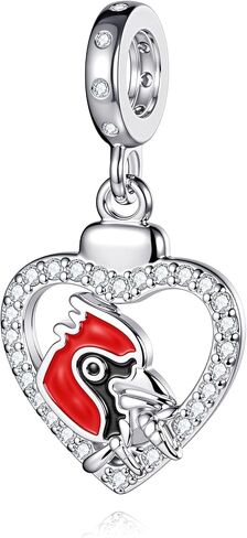 BETTY&SARAH Cardinal Heart Dangle Charms for Bracelets and Necklace Birthday Mother's Day Christmas Jewelry Gifts in Saudi Arabia