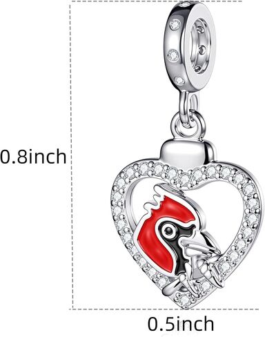 BETTY&SARAH Cardinal Heart Dangle Charms for Bracelets and Necklace Birthday Mother's Day Christmas Jewelry Gifts in Saudi Arabia