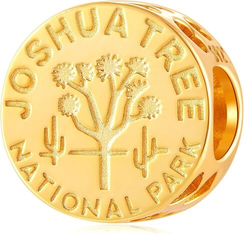 Joshua Tree National Park Round Charms for Pandora Travel Bracelet, 925 Sterling Silver Nature Inspired USA Souvenir California Beads, Gift for Vacation Graduation in Kuwait