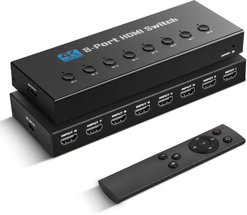 NEWCARE HDMI Switch 4 in 1 Out 4K@60Hz, 4x1 HDMI Splitter Switcher with IR Remote, 4 Port HDMI Selector Box Support HDMI2.0, Dolby Vision/Atmos, HDR10 for Switch, Xbox, PS5/4, Roku, Fire Stick in Saudi Arabia