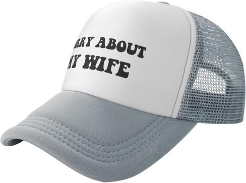 Sorry About My Wife Hat Funny Mesh Trucker Hats Adult Adjustable Baseball Caps Humorous Gift for Men and Women Gray in Saudi Arabia