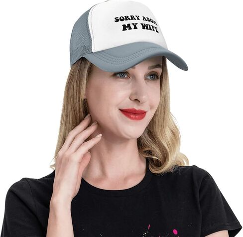 Sorry About My Wife Hat Funny Mesh Trucker Hats Adult Adjustable Baseball Caps Humorous Gift for Men and Women Gray in Saudi Arabia