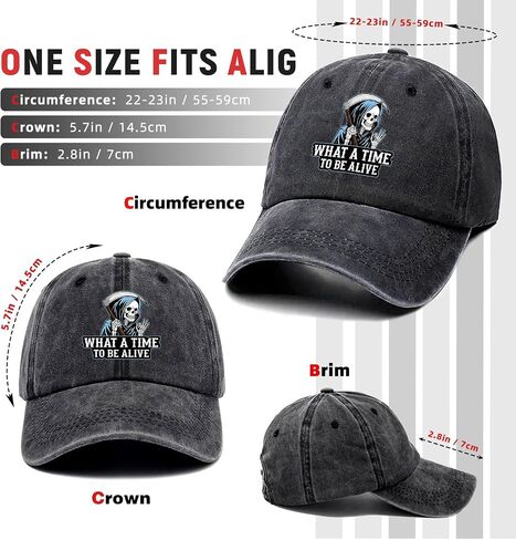 What a Time to Be Alive Funny Printed Cotton Baseball Cap Adjustable Retro Washed Lightweight and Breathable Unisex Humor Sun Hat, Gifts for Man Woman Friend Bestie Coworker Family Teenager Black in Saudi Arabia