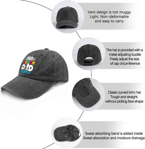 Autism Awareness Hat Proud Autism Dad Hat for Women Funny Baseball Hats Funny Gifts for Men in Saudi Arabia
