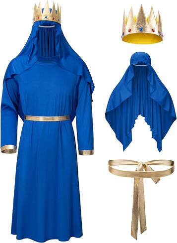 Adult Three Kings Robe Biblical Nativity 3 Wise Men Halloween Costume Cosplay King Outfit Accessories Set in Saudi Arabia