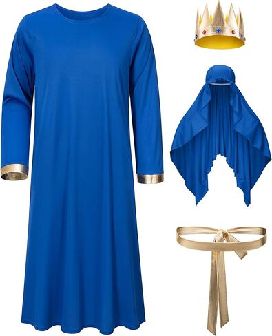 Adult Three Kings Robe Biblical Nativity 3 Wise Men Halloween Costume Cosplay King Outfit Accessories Set in Saudi Arabia