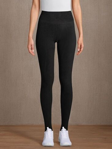 Cuddl Duds ClimateRight Women's Stretch Fleece Base Layer Legging - High Rise Waist - XXL Black in Kuwait