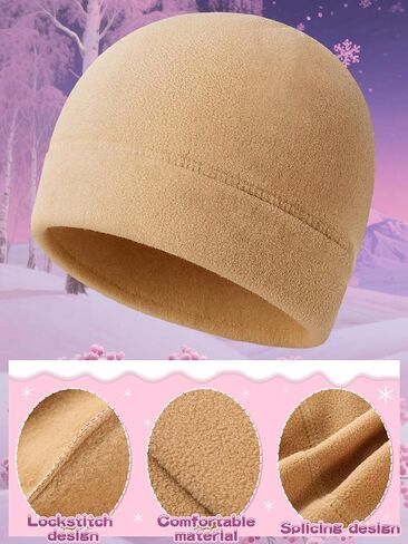Syhood Winter Warm Skull Cap Soft Fleece Beanie Hat Thick Windproof Watch Cap Skiing Outdoor Warm Colored for Men Women in Kuwait