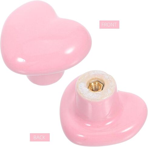 Ipetboom 8pcs Heart Shaped Ceramic Drawer Knobs, Small Pink Dresser Pulls for Room Nursery Decor, Cabinet Handles for ’ Bedroom Cupboard in Kuwait