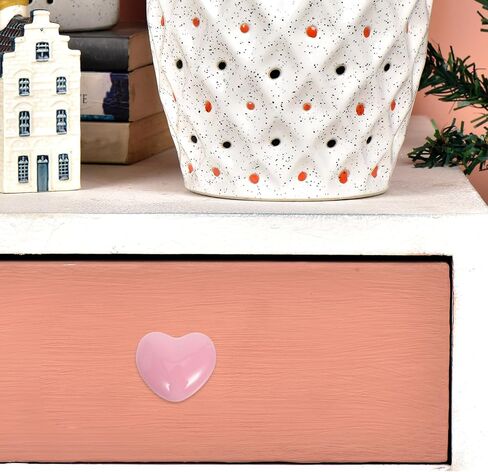 Ipetboom 8pcs Heart Shaped Ceramic Drawer Knobs, Small Pink Dresser Pulls for Room Nursery Decor, Cabinet Handles for ’ Bedroom Cupboard in Kuwait