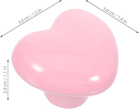 SHINEOFI 8pcs Ceramic Heart Shaped Drawer Pulls Small Cute Cabinet Knobs for Bedroom Closet Cupboard Nursery Room Décor, Light Pink in Kuwait