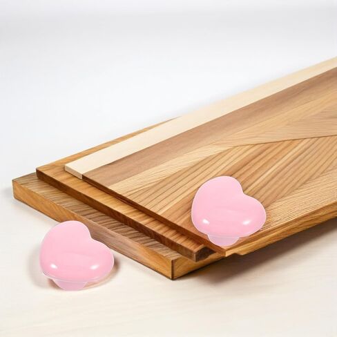 SHINEOFI 8pcs Ceramic Heart Shaped Drawer Pulls Small Cute Cabinet Knobs for Bedroom Closet Cupboard Nursery Room Décor, Light Pink in Kuwait