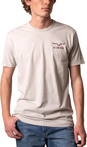 Kimes Ranch Men’s Bar Doors T Shirt Western Logo Tee Cotton Blend Short Sleeve Casual Western Shirt in Kuwait