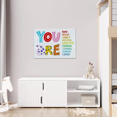 Boho Classroom Wall Decor, You Are Kind Brave Smart Motivational Canvas Banner, 20x30 inches Positive Affirmations Wall Hanging Flag Linen Tapestry Decorations for Nursery Playroom -011 in Saudi Arabia