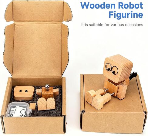 Shaking Wooden Man Figurine - 12PCS Magnetic Changeable Faces, Handmade Spring Legs Wobbly Doll for Car Dashboard & Office Desk Decor, Funny Kinetic Desktop Ornament Creative Gift in Kuwait