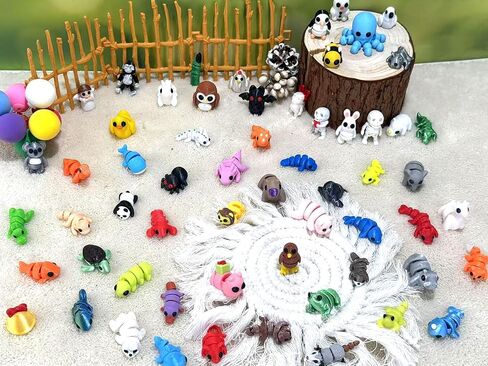 20 Pcs Random 3D Printed Animal Figurines - Mystery Pack Articulated Fidget, for Graduation Rewards, Easter Egg Stuffers, Christmas & Birthday Presents in Kuwait