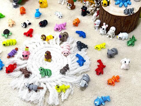 20 Pcs Random 3D Printed Animal Figurines - Mystery Pack Articulated Fidget, for Graduation Rewards, Easter Egg Stuffers, Christmas & Birthday Presents in Kuwait