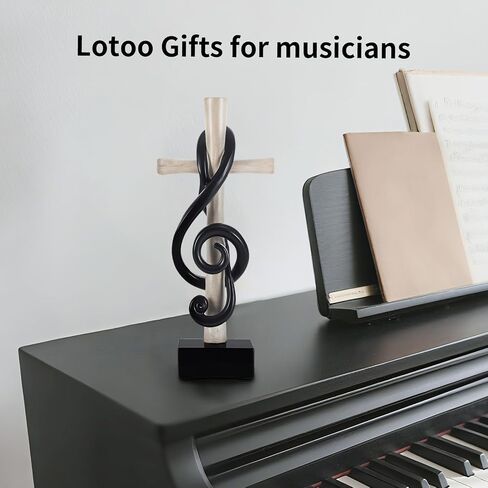 lotoo Music Note Decoration Gifts for Musicians,Unique Cross Sculpture Treble Clef with Musician’s Prayer for Men, Music Teacher, Choir Director, Music Lovers in Saudi Arabia