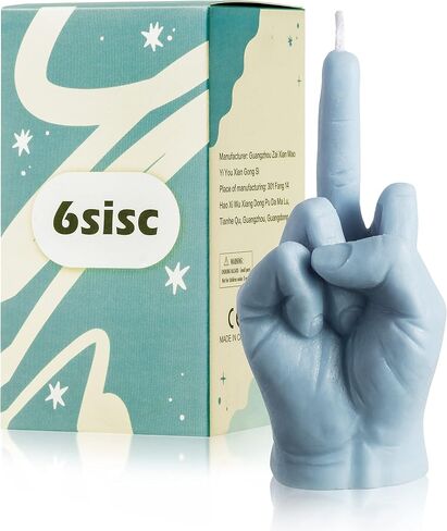 6sisc Middle Finger Scented Candle Danish Pastel Room Aesthetic Pine Fragrance Aromatherapy Natural Soy Wax Holiday Candles Decor Desk Statues Decorations Gift for Home Bedroom Supplies Light Blue in Saudi Arabia