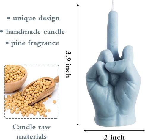 6sisc Middle Finger Scented Candle Danish Pastel Room Aesthetic Pine Fragrance Aromatherapy Natural Soy Wax Holiday Candles Decor Desk Statues Decorations Gift for Home Bedroom Supplies Light Blue in Saudi Arabia