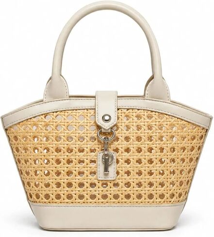 Woven Handbag for Women, Summer Mini Tote Bag with Adjustable Strap, Lightweight Crossbody Purse in Saudi Arabia