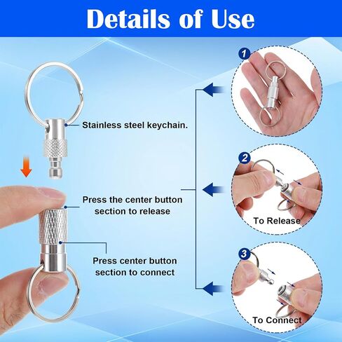 3 Pcs Keychain Quick Release, 3 Colors Quick Release Key Ring, Detachable Key Ring Pull Apart Keychain for Car Keys,Purse,Bag in Saudi Arabia