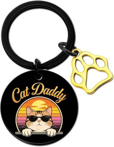 Aisity Fathers Day Cat Dad Gifts Orange Cat Gifts Keychain Best Cats Daddy Gifts for Men Funny Cats Fathers Day Gift Unique Pet Lovers for Daddy Owner Cute Keychain for Men Boyfriend Husband in Saudi Arabia