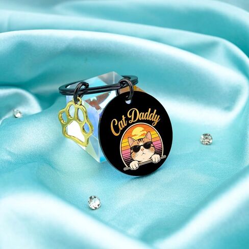 Aisity Fathers Day Cat Dad Gifts Orange Cat Gifts Keychain Best Cats Daddy Gifts for Men Funny Cats Fathers Day Gift Unique Pet Lovers for Daddy Owner Cute Keychain for Men Boyfriend Husband in Saudi Arabia