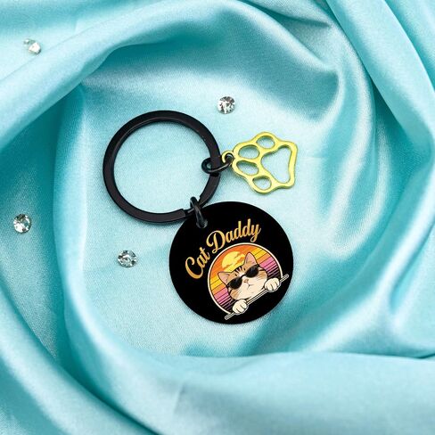 Aisity Fathers Day Cat Dad Gifts Orange Cat Gifts Keychain Best Cats Daddy Gifts for Men Funny Cats Fathers Day Gift Unique Pet Lovers for Daddy Owner Cute Keychain for Men Boyfriend Husband in Saudi Arabia