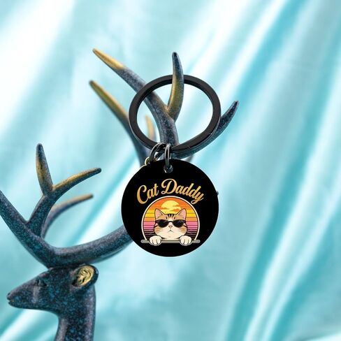 Aisity Fathers Day Cat Dad Gifts Orange Cat Gifts Keychain Best Cats Daddy Gifts for Men Funny Cats Fathers Day Gift Unique Pet Lovers for Daddy Owner Cute Keychain for Men Boyfriend Husband in Saudi Arabia