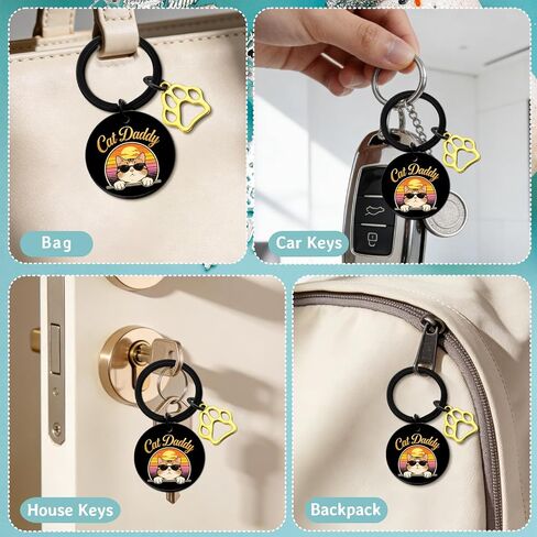 Aisity Fathers Day Cat Dad Gifts Orange Cat Gifts Keychain Best Cats Daddy Gifts for Men Funny Cats Fathers Day Gift Unique Pet Lovers for Daddy Owner Cute Keychain for Men Boyfriend Husband in Saudi Arabia