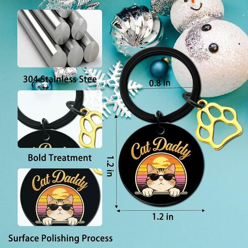 Aisity Fathers Day Cat Dad Gifts Orange Cat Gifts Keychain Best Cats Daddy Gifts for Men Funny Cats Fathers Day Gift Unique Pet Lovers for Daddy Owner Cute Keychain for Men Boyfriend Husband in Saudi Arabia