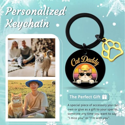 Aisity Fathers Day Cat Dad Gifts Orange Cat Gifts Keychain Best Cats Daddy Gifts for Men Funny Cats Fathers Day Gift Unique Pet Lovers for Daddy Owner Cute Keychain for Men Boyfriend Husband in Saudi Arabia