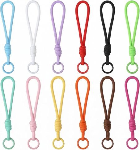 12PCS Keychain Wristlet, Braided Strap Rope Keychain Lanyard | with Key Ring, Rope Keychains for Car Keys Backpack Purse for Men Women, Key Ring Set in Saudi Arabia