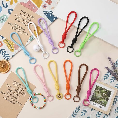 12PCS Keychain Wristlet, Braided Strap Rope Keychain Lanyard | with Key Ring, Rope Keychains for Car Keys Backpack Purse for Men Women, Key Ring Set in Saudi Arabia
