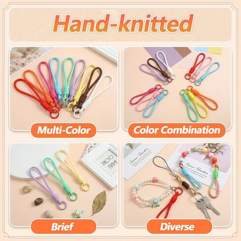 12PCS Keychain Wristlet, Braided Strap Rope Keychain Lanyard | with Key Ring, Rope Keychains for Car Keys Backpack Purse for Men Women, Key Ring Set in Saudi Arabia