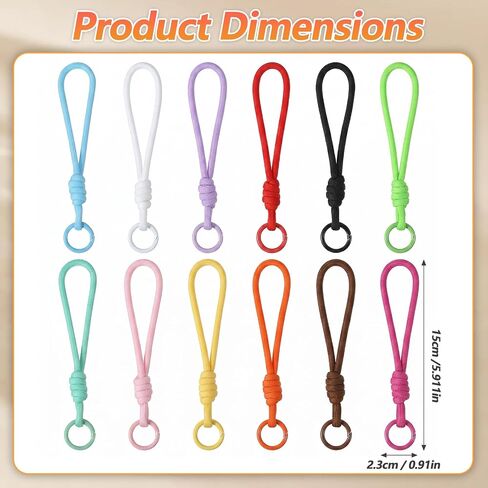12PCS Keychain Wristlet, Braided Strap Rope Keychain Lanyard | with Key Ring, Rope Keychains for Car Keys Backpack Purse for Men Women, Key Ring Set in Saudi Arabia