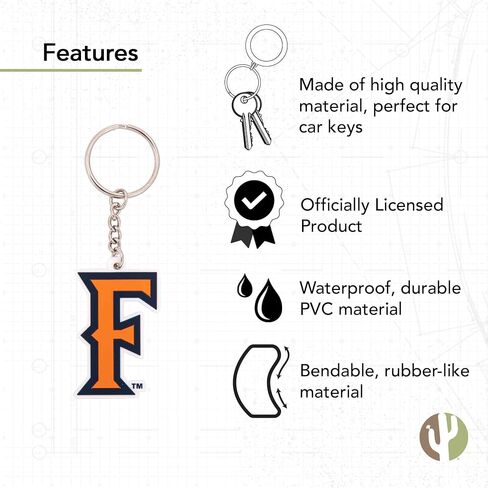سلسلة مفاتيح Desert Cactus California State University Fullerton PVC CSUF Titans حقيبة علامة، حقيبة ظهر، سيارة، هدية، تذكارية، حلقة مفاتيح (PVC A) in Kuwait