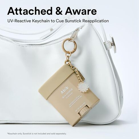 Abib UV Alert Keychain for Quick Sunstick - Silicone Sunstick Cap Accessory with UV Color-Changing Charm, Handbag Purse Travel Essential, Cute Bag Charm, Aesthetic Gift, Korean Face Sunscreen Stick in Kuwait