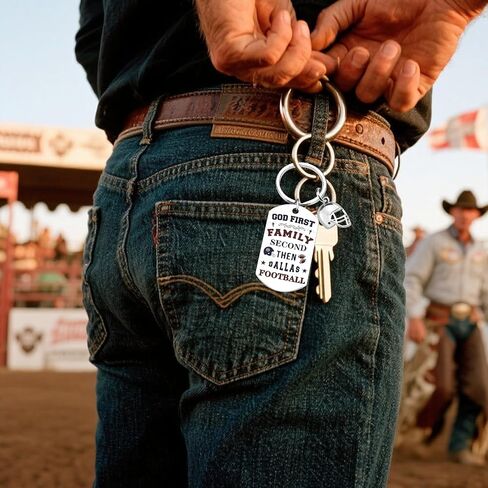 Cowboys Keychains for Men, Football Keychains for Sport Fans, Western Themed Birthday Party Gifts, Cowboy Football Gifts and Sports Memorabilia in Saudi Arabia