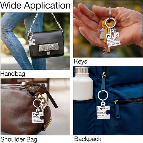 Gifts for Papa from Grandkids, Birthday Christmas Gift Ideas for Papa, Grandpa, Grandfather from Grandchildren Puzzle Piece Metal Keychains in Saudi Arabia
