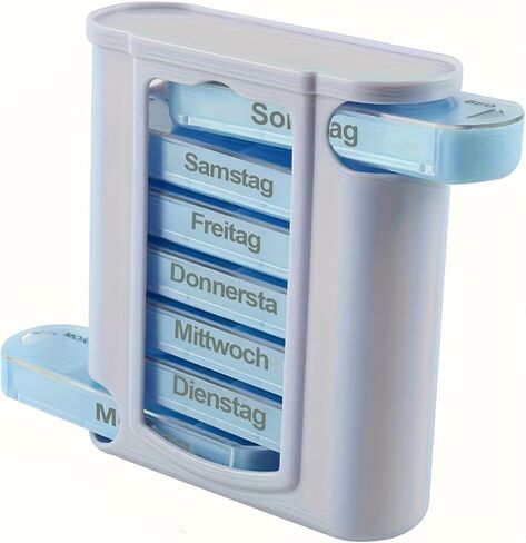 7-Day Pill Box with 4 Compartments, a Convenient and Portable Pill Organizer, Senior-Friendly Medication Box -Black-Multicolored in Kuwait