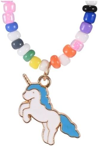Colorful Beaded Unicorn Necklace for Teen Girl Women, Trendy Beaded Necklace Graduation Gifts Ideas Pendan in Saudi Arabia