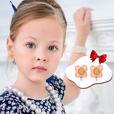 6Pairs Butterfly Clip On Earrings for Little Girls, Toddler Children Unicorn Jewelry Rabbit Cat Earrings Kids Dress Up Jewelry-A1 in Saudi Arabia