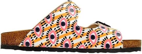 DOGO Personalize Your Life - Women's Flat Slide Cork Footbed Stella Sandals - Double Adjustable Buckle - Elegant and Casual Style - Vegan and Handmade in Saudi Arabia
