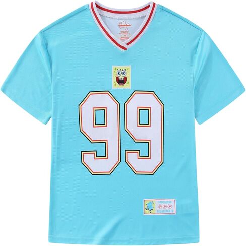 SPONGEBOB SQUAREPANTS Boys Jersey Mesh Soccer Shirt for Big Kids | officially licensed, short sleeve graphic tee, breathable t-shirt, comfortable casual tops, easy-care fabric in Kuwait