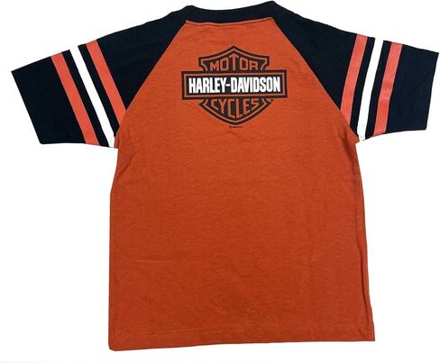 Harley-Davidson Little Boys' Knit Sports Raglan Short Sleeve Tee - Orange in Kuwait