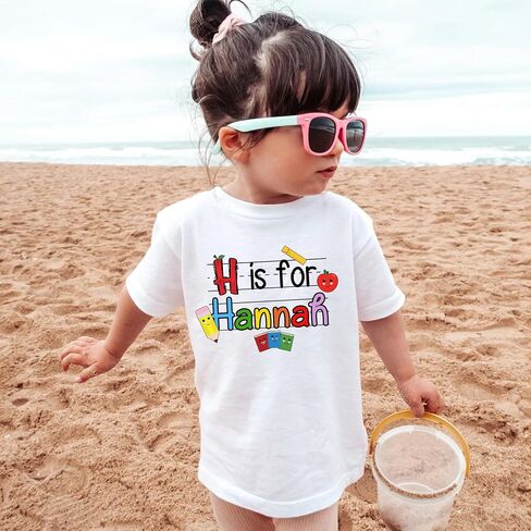 Hello My Name is Custom Kids Name Back to School Shirt, Toddler First Day of School Tee Kindergarten Shirt, First Day Outfit (IT-A1) in Saudi Arabia